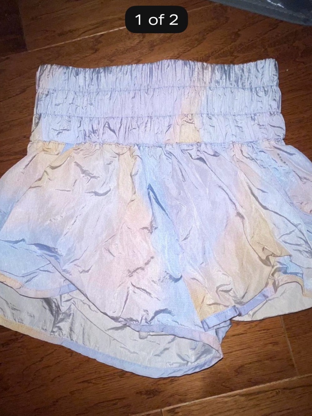 FP MOVEMENT aura purple pink rainbow high rise shorts